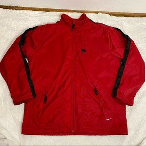 Nike Fleece-Lined Nylon Jacket Men’s Size XL Red Black
